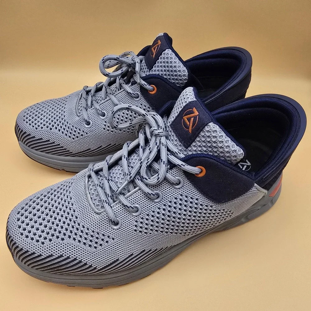 Zeba Hands-Free‎ Shoes Gray Blue Orange Mens 11 Slip On Walking Sneakers Knit